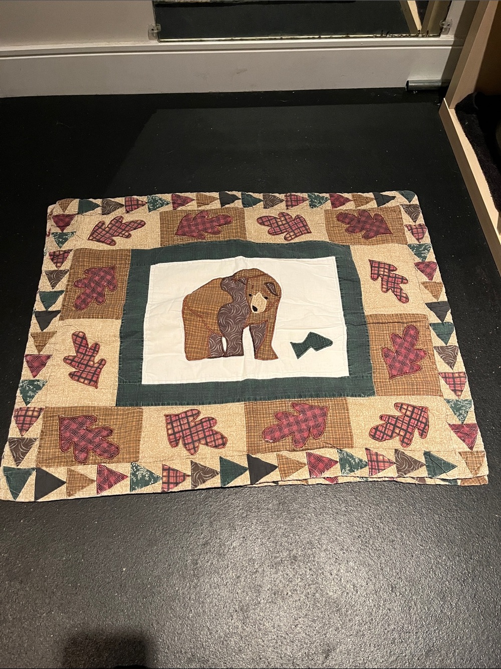 Handmade Bear Patchwork Quilted pillow cases (2)